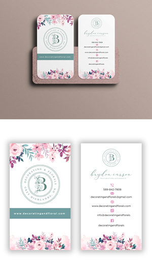 Business Card Design by debdesign for Brydon Carson Decorating & Florals | Design: #29895066