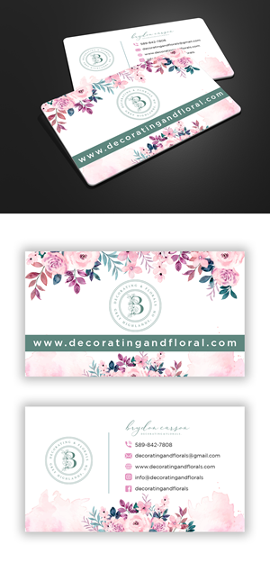 Business Card Design by debdesign for Brydon Carson Decorating & Florals | Design: #29895067