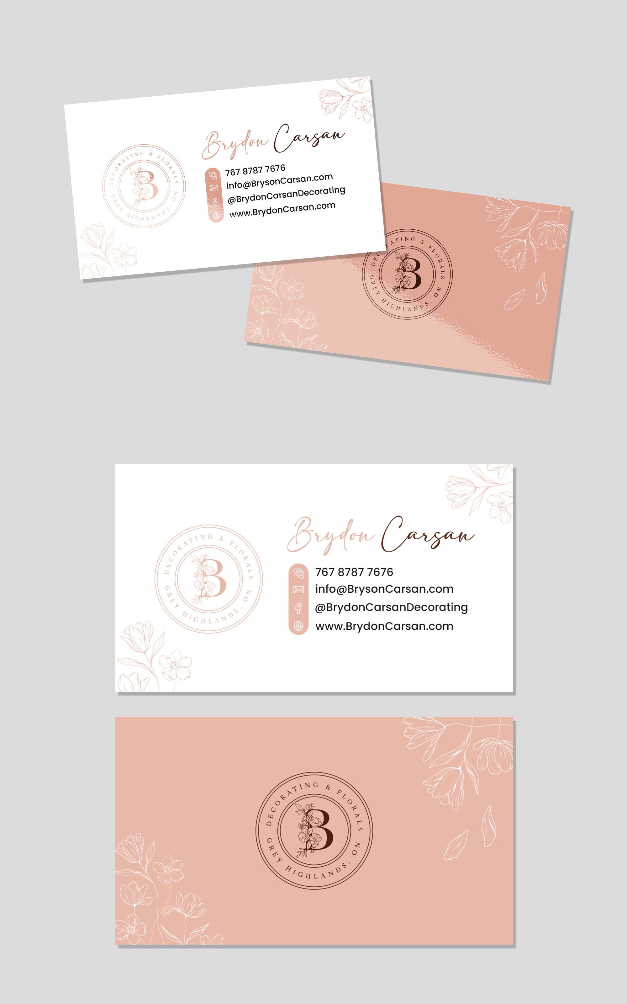 Design de Carte de Visite par debdesign pour Brydon Carson Decorating & Florals | Design #29902219
