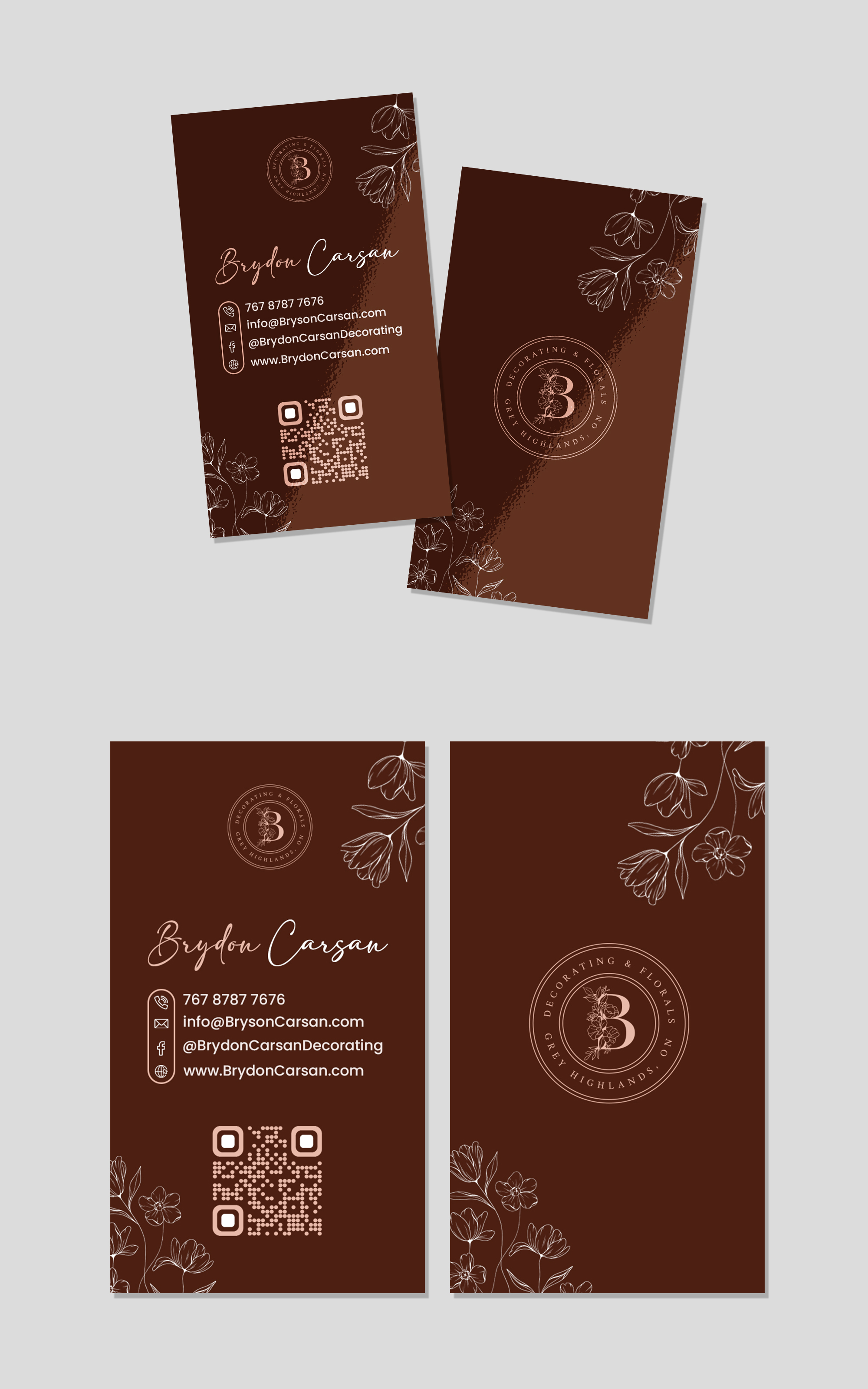 Business Card Design by debdesign for Brydon Carson Decorating & Florals | Design #29902222