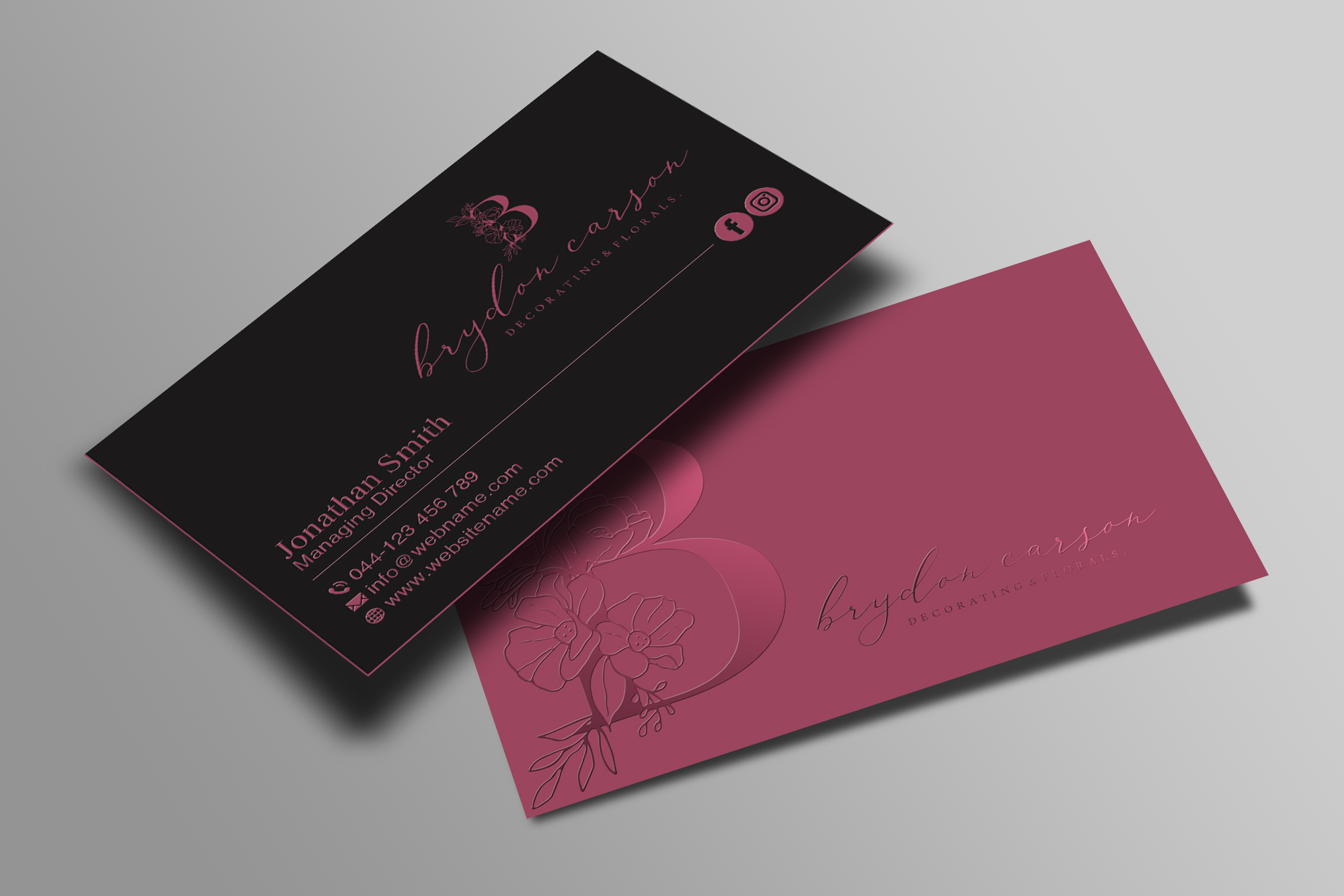Business Card Design by Creations Box 2015 for Brydon Carson Decorating & Florals | Design #29879292