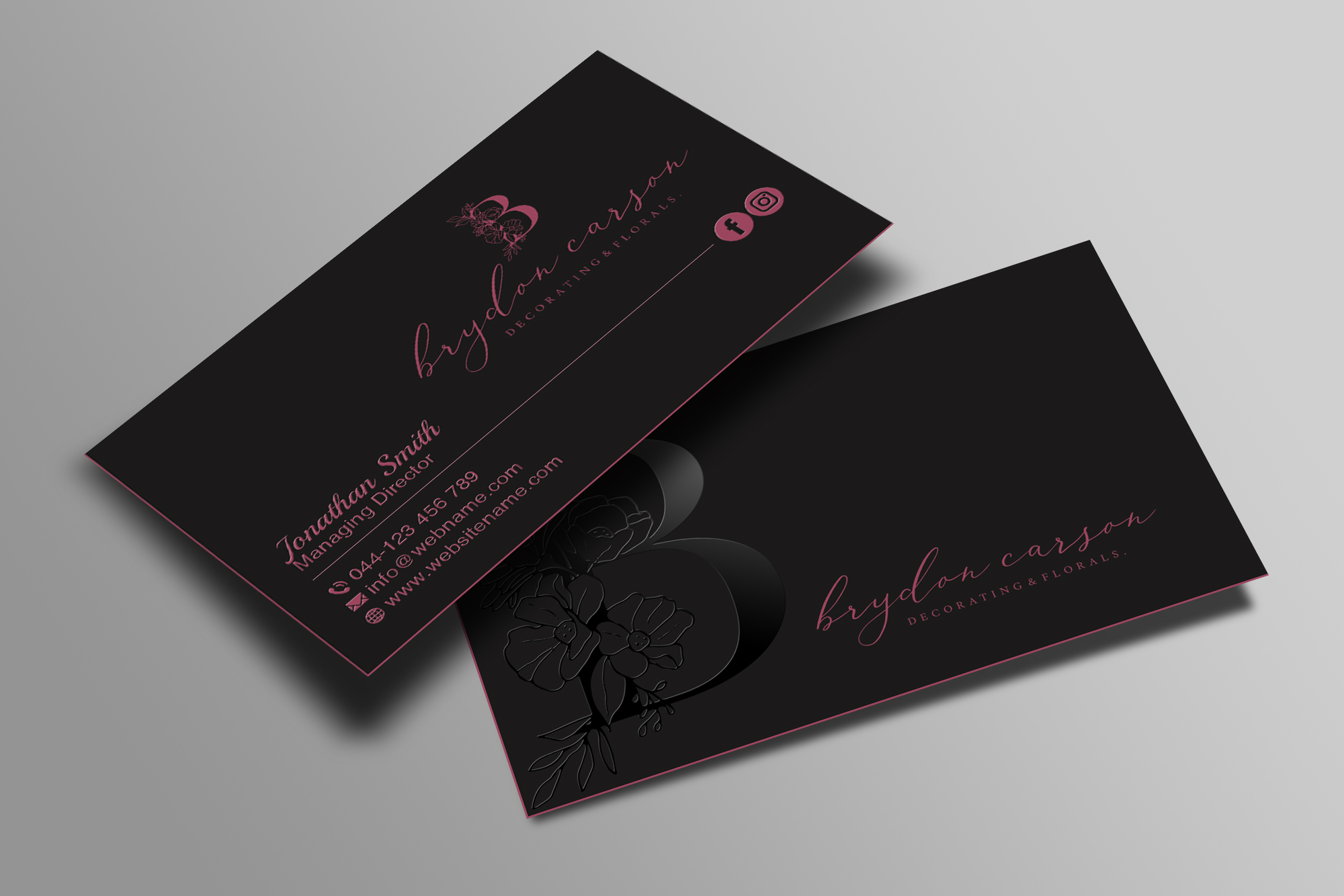 Business Card Design by Creations Box 2015 for Brydon Carson Decorating & Florals | Design #29879293