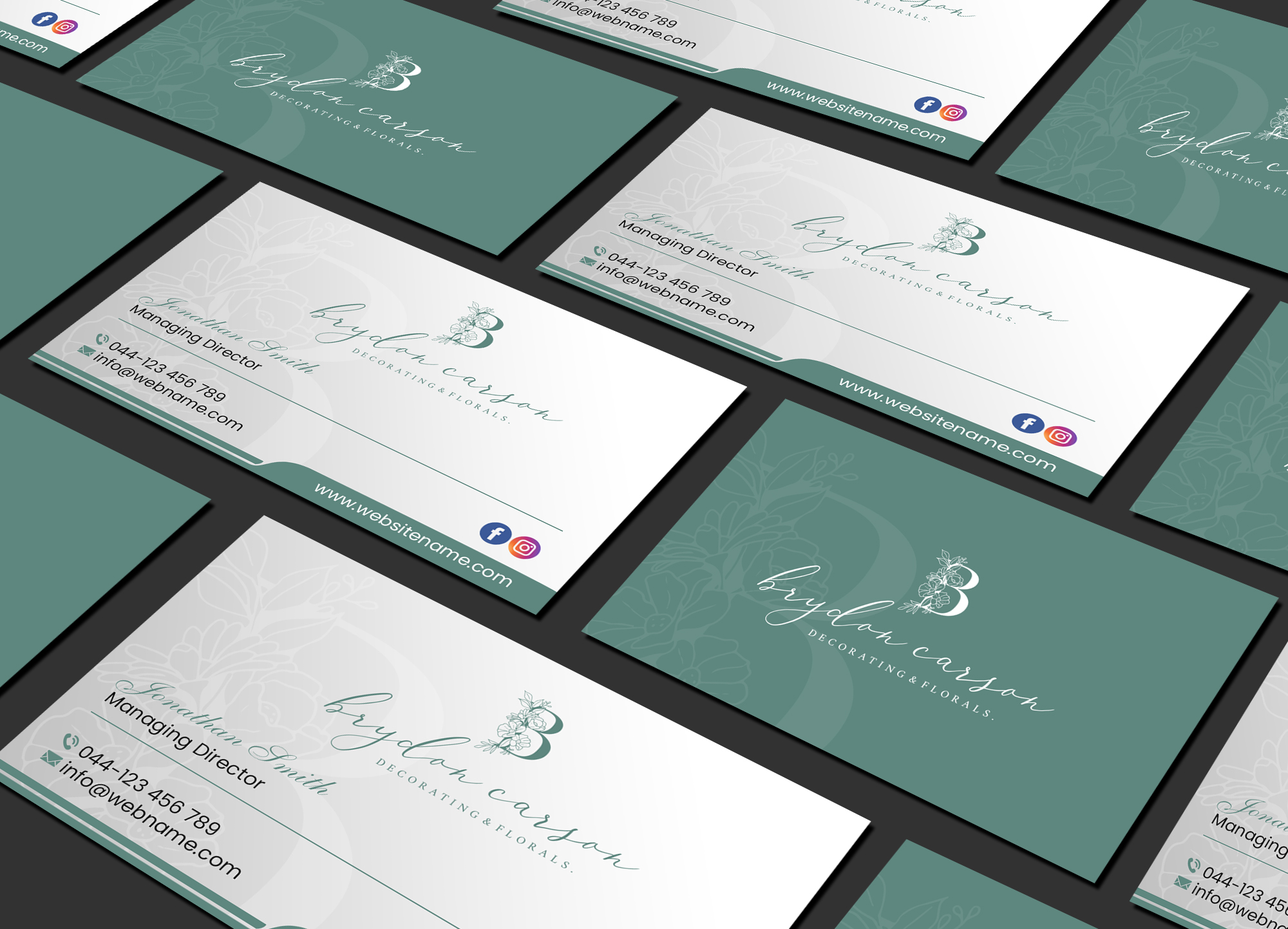 Business Card Design by Creations Box 2015 for Brydon Carson Decorating & Florals | Design #29879294