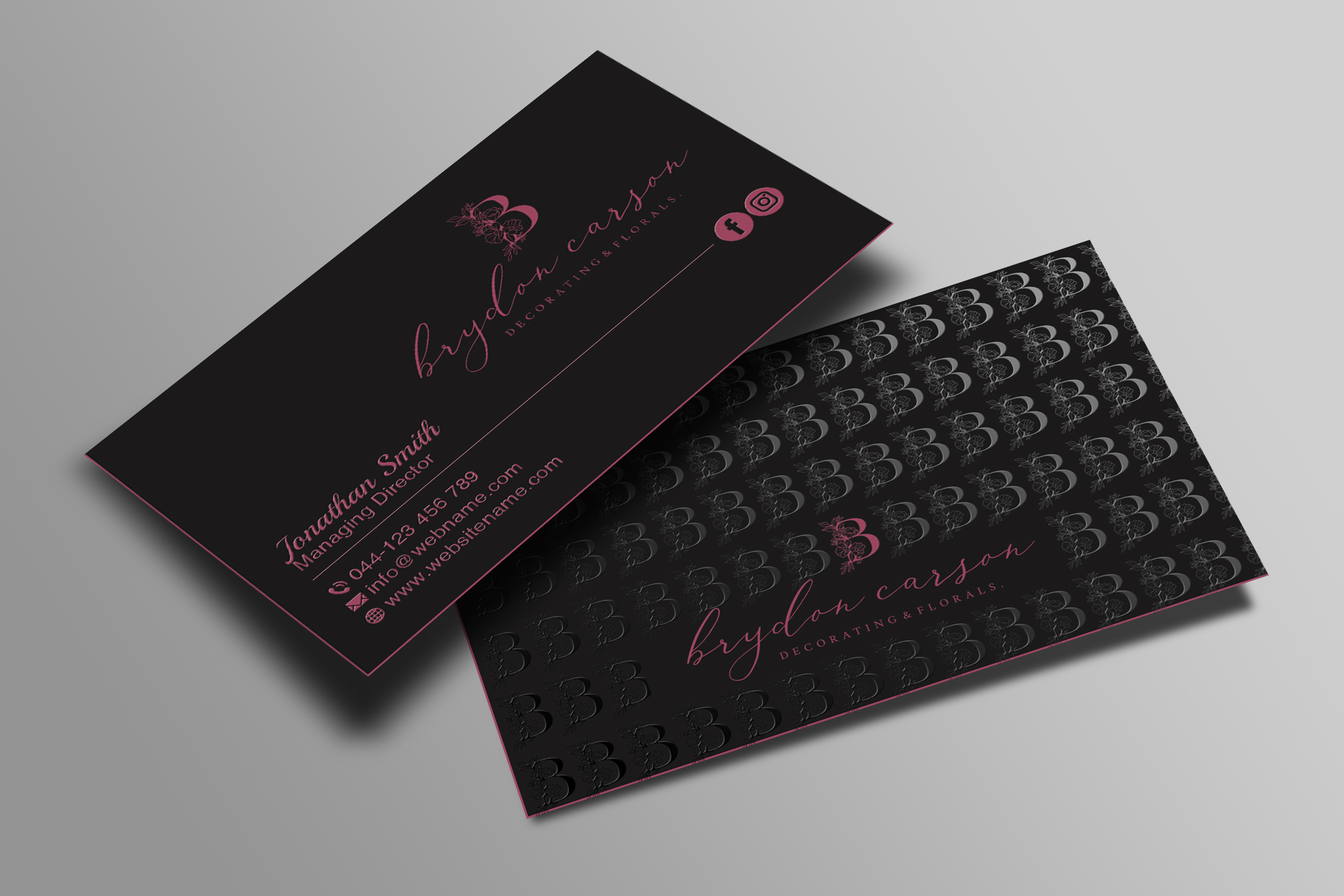 Business Card Design by Creations Box 2015 for Brydon Carson Decorating & Florals | Design #29879301