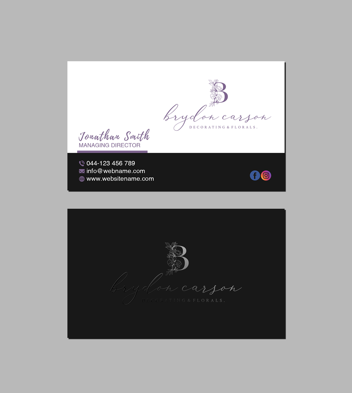 Diseño de Tarjeta de Presentación por Creations Box 2015 para Brydon Carson Decorating & Florals | Diseño #29885955