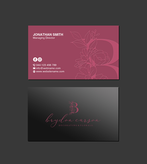 Business Card Design by Creations Box 2015 for Brydon Carson Decorating & Florals | Design: #29903879