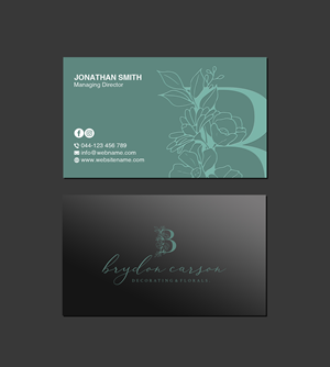 Business Card Design by Creations Box 2015 for Brydon Carson Decorating & Florals | Design: #29903880