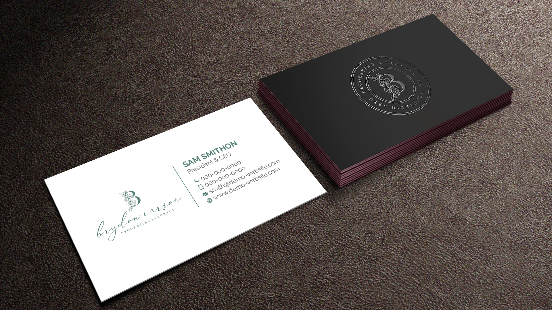 Business Card Design by Sky007 for Brydon Carson Decorating & Florals | Design #29897819