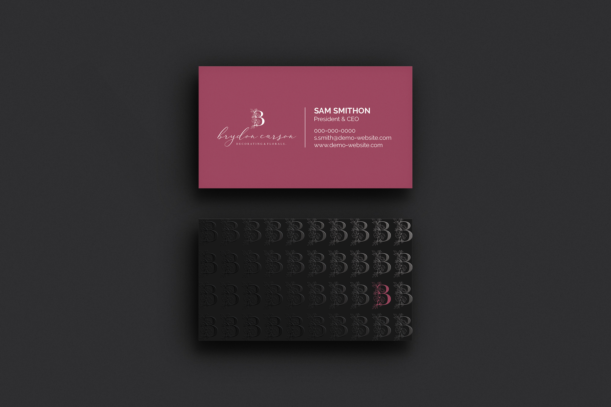 Business Card Design by Sky007 for Brydon Carson Decorating & Florals | Design #29897858