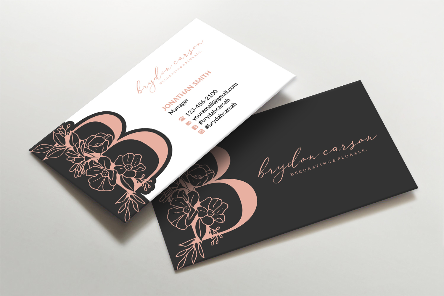 Diseño de Tarjeta de Presentación por LAXMI DESIGNHUB para Brydon Carson Decorating & Florals | Diseño #29879555