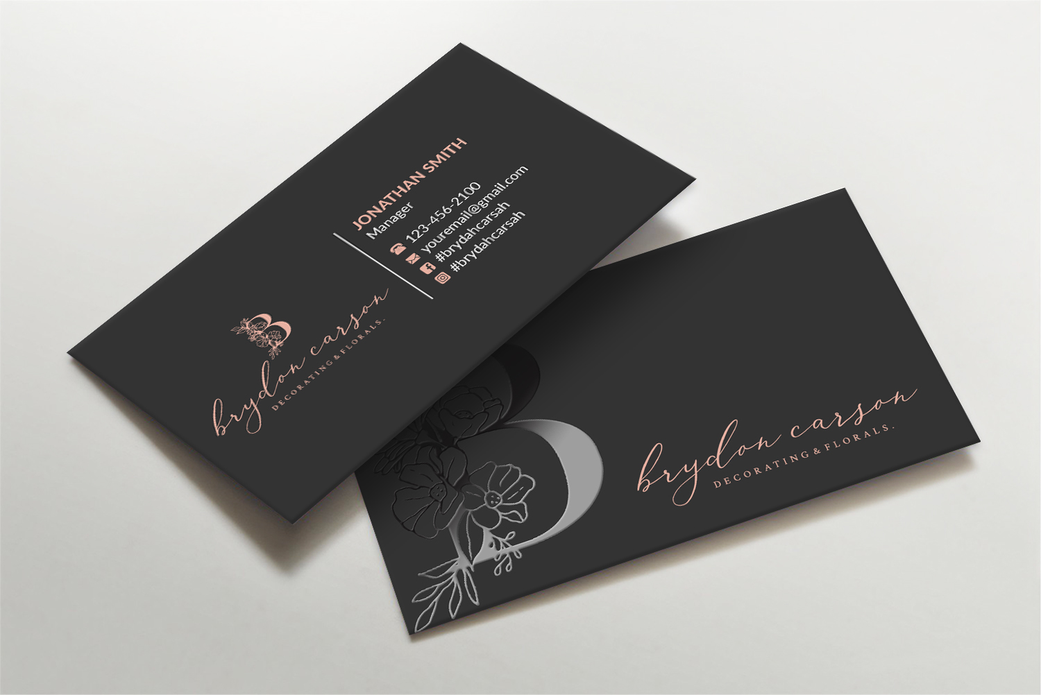 Business Card Design by LAXMI DESIGNHUB for Brydon Carson Decorating & Florals | Design #29879557