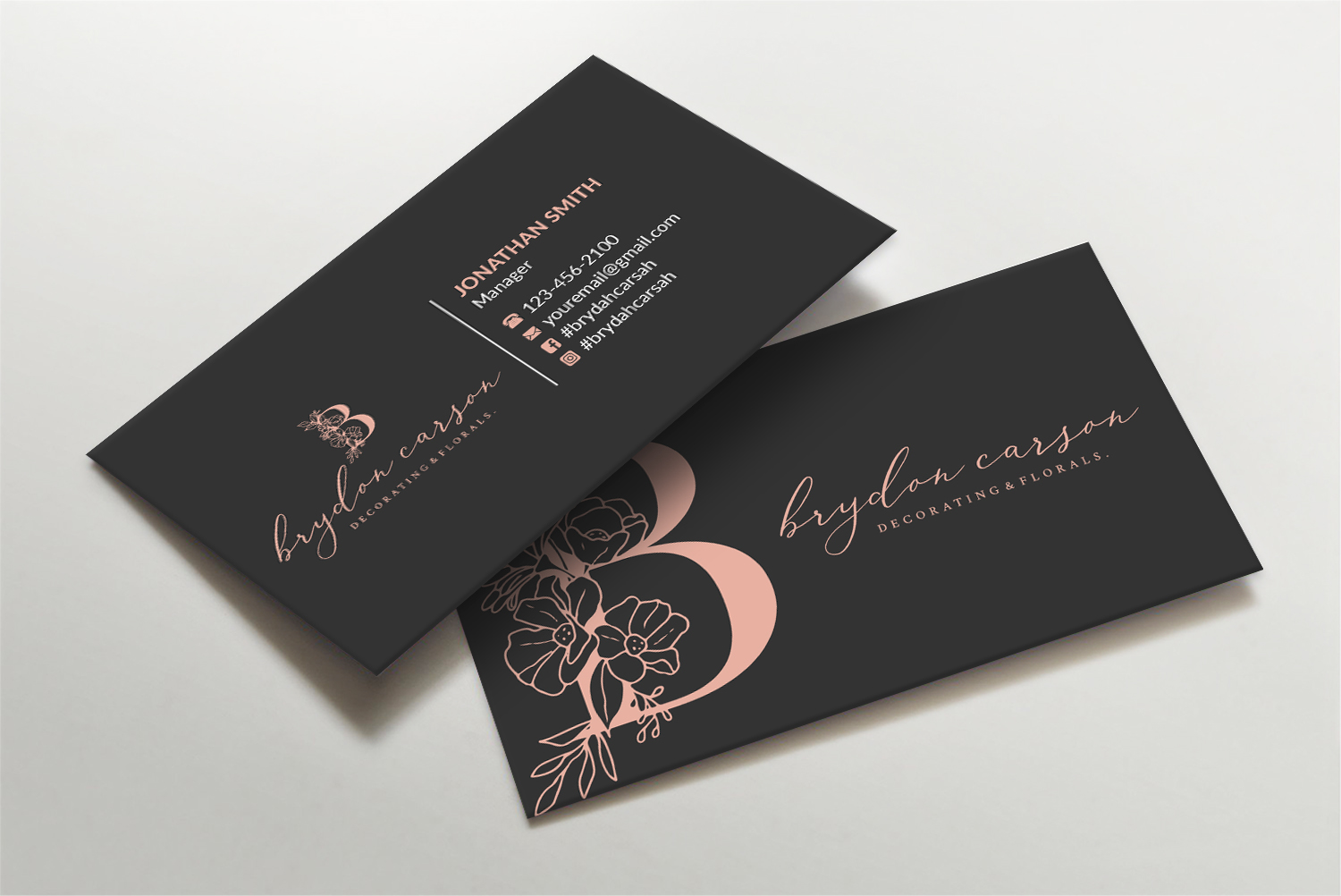 Visitenkarten-Design von LAXMI DESIGNHUB für Brydon Carson Decorating & Florals | Design #29879558