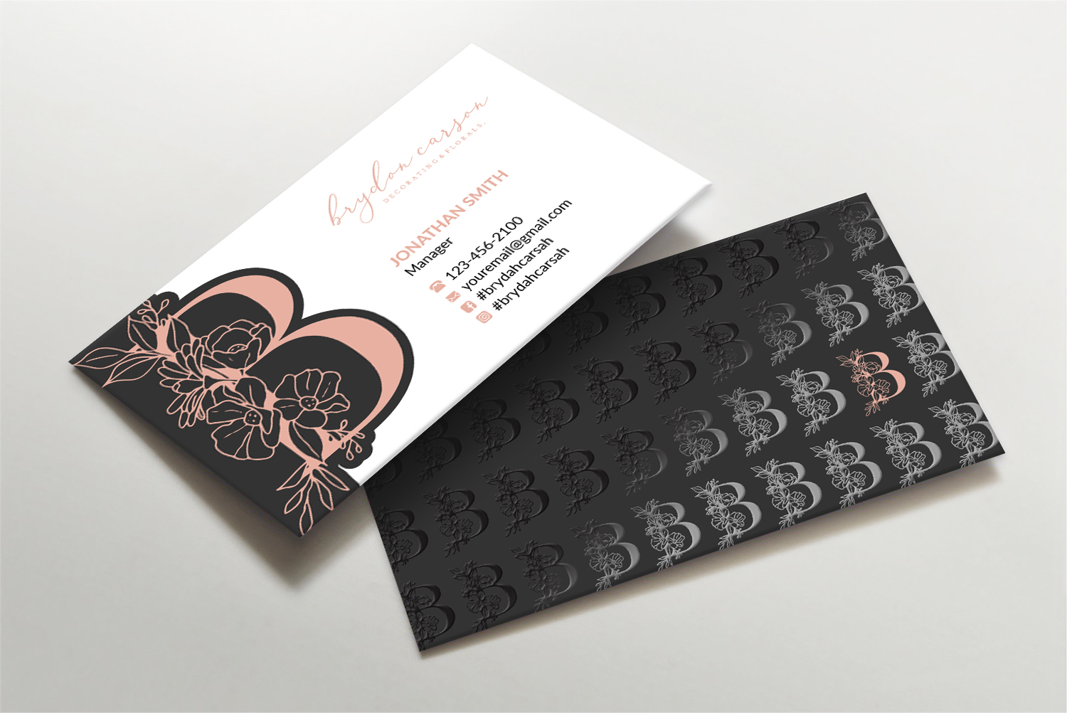 Business Card Design by LAXMI DESIGNHUB for Brydon Carson Decorating & Florals | Design #29879559