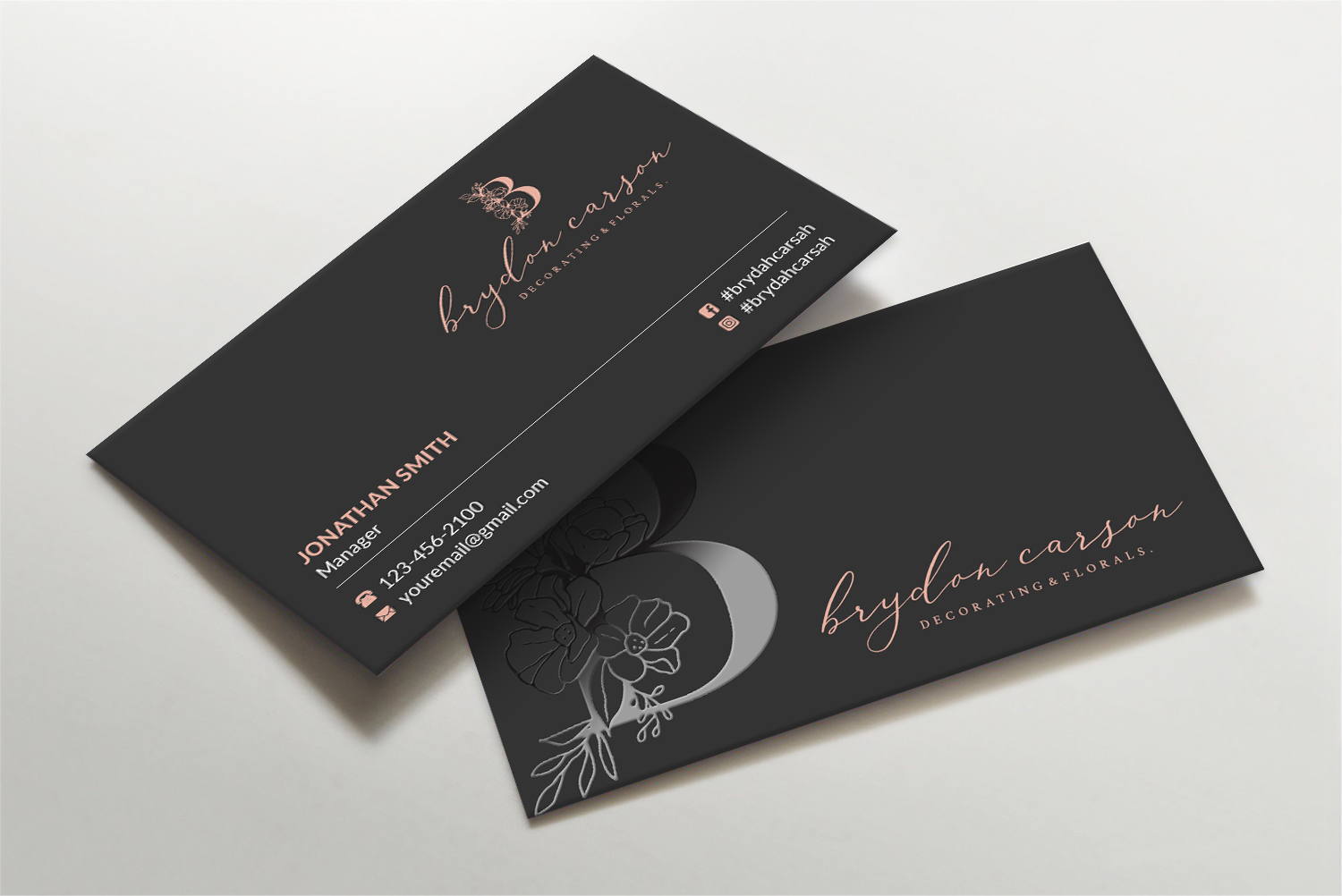 Business Card Design by LAXMI DESIGNHUB for Brydon Carson Decorating & Florals | Design #29879566