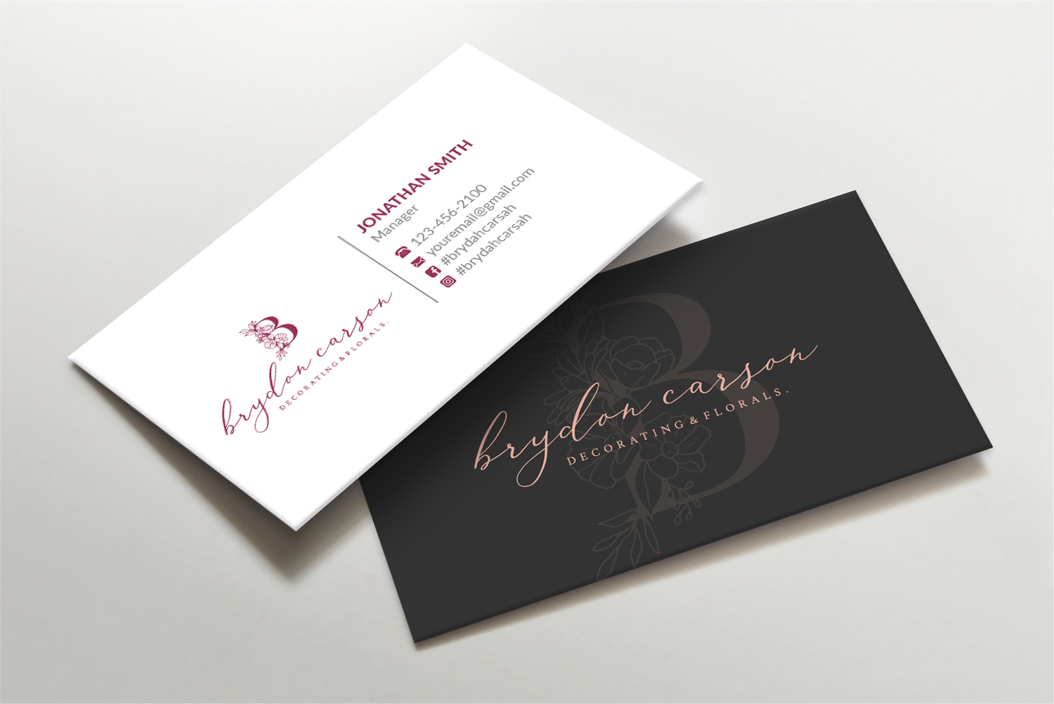 Design de Carte de Visite par LAXMI DESIGNHUB pour Brydon Carson Decorating & Florals | Design #29879568