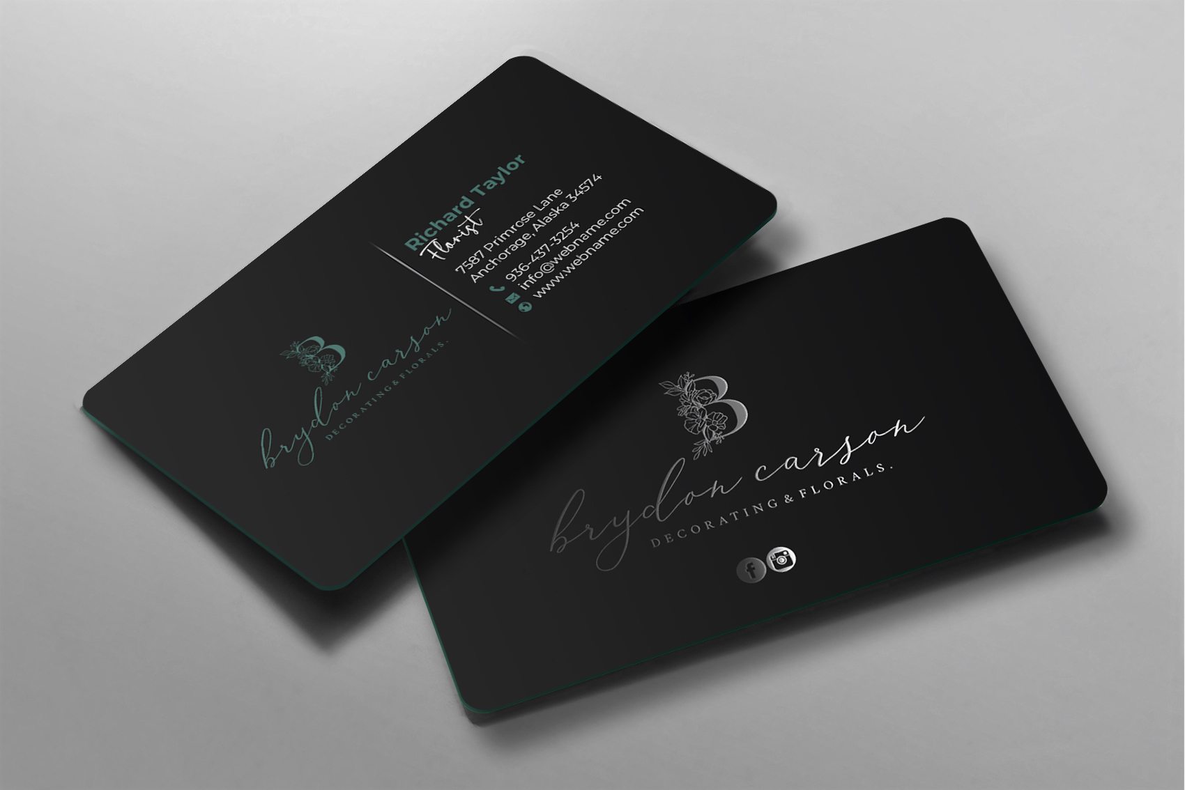 Business Card Design by chandrayaan.creative for Brydon Carson Decorating & Florals | Design #29878224