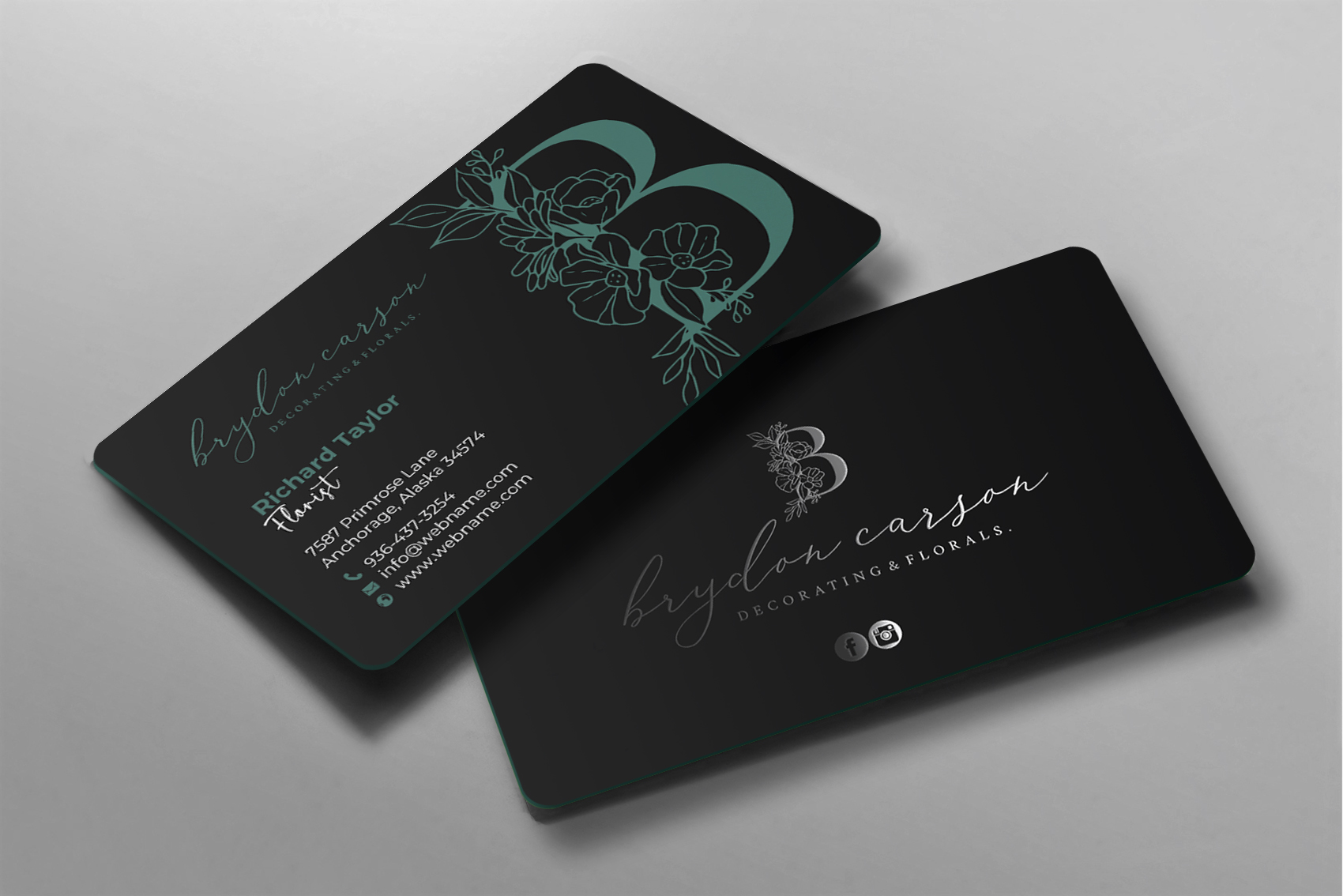 Business Card Design by chandrayaan.creative for Brydon Carson Decorating & Florals | Design #29878232