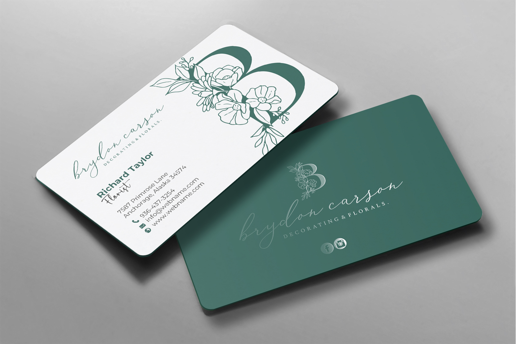 Business Card Design by chandrayaan.creative for Brydon Carson Decorating & Florals | Design #29878234