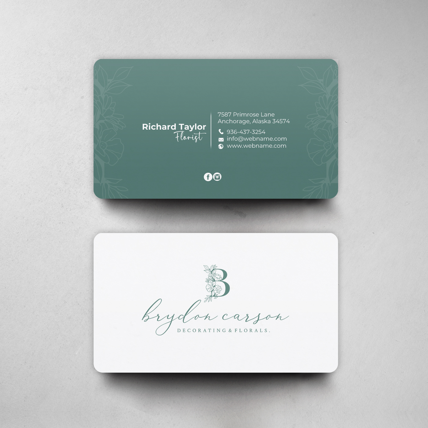 Business Card Design by chandrayaan.creative for Brydon Carson Decorating & Florals | Design #29878335