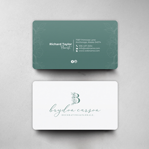 Business Card Design by chandrayaan.creative for Brydon Carson Decorating & Florals | Design: #29878335