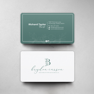 Business Card Design by chandrayaan.creative for Brydon Carson Decorating & Florals | Design: #29878351