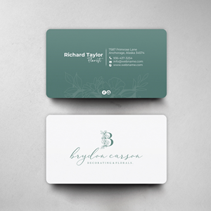 Business Card Design by chandrayaan.creative for Brydon Carson Decorating & Florals | Design: #29878374