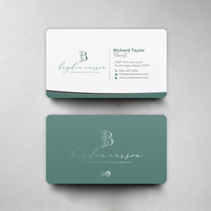 Business Card Design by chandrayaan.creative for Brydon Carson Decorating & Florals | Design: #29878456