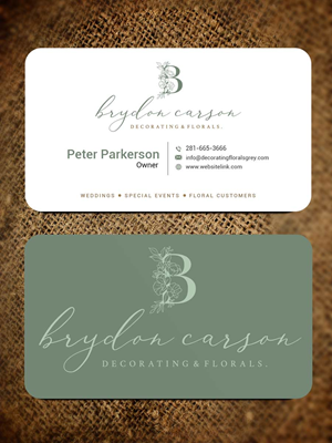 Business Card Design by Rajib Bhattacharya for Brydon Carson Decorating & Florals | Design: #29877797