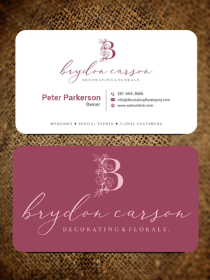 Business Card Design by Rajib Bhattacharya for Brydon Carson Decorating & Florals | Design: #29877854