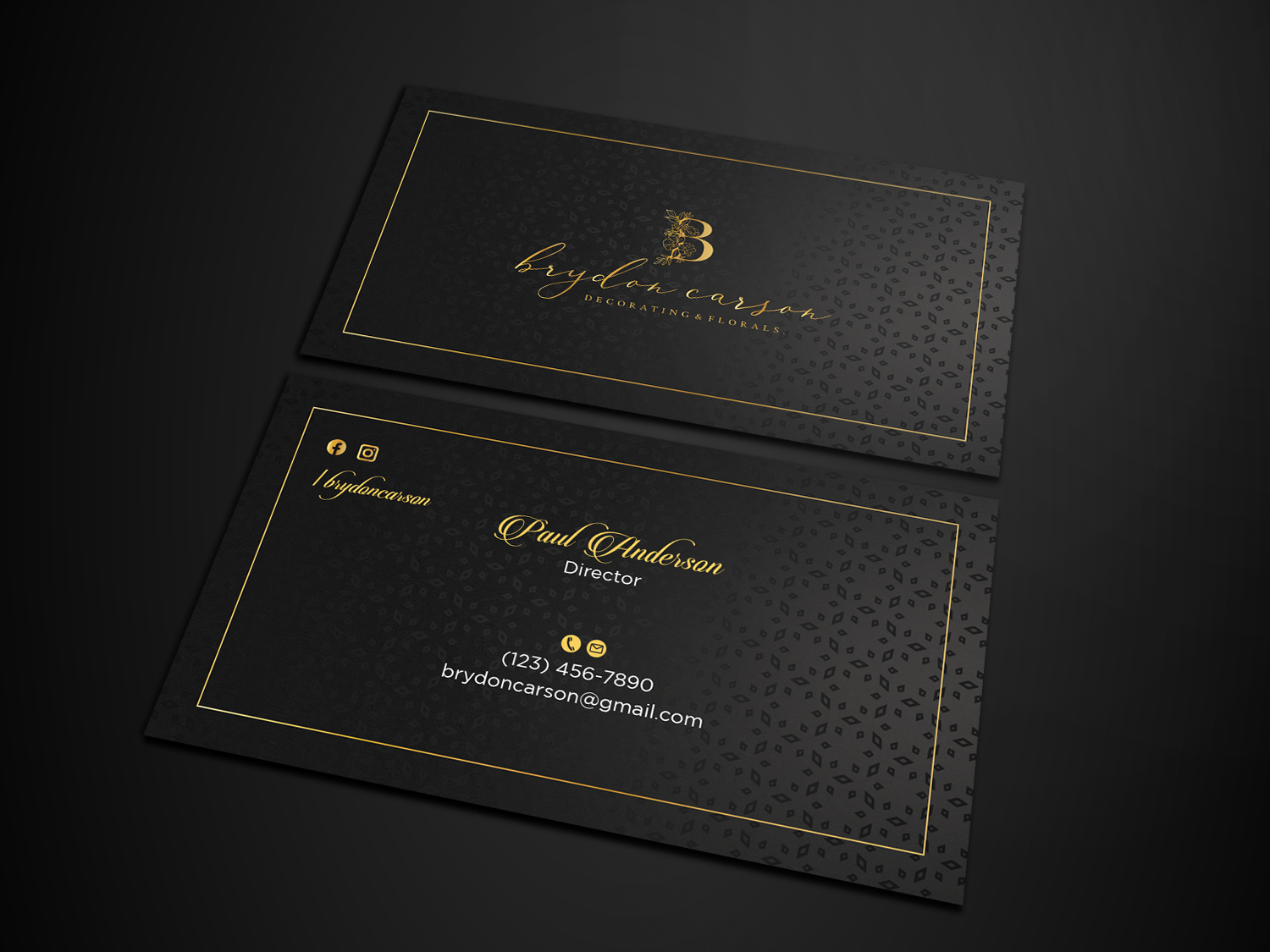 Business Card Design by Tripti Ranjan Gain for Brydon Carson Decorating & Florals | Design #29904146