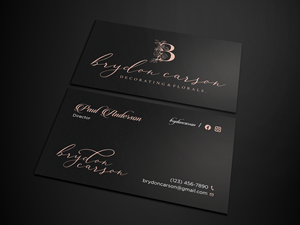 Business Card Design by Tripti Ranjan Gain for Brydon Carson Decorating & Florals | Design: #29904150
