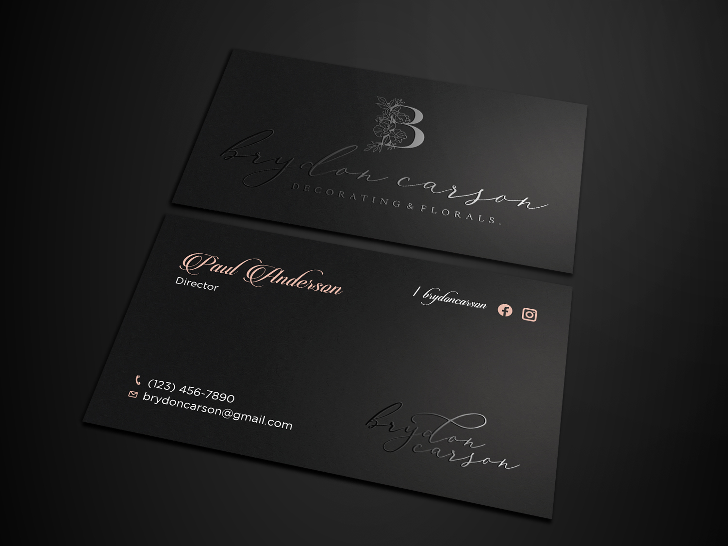 Design de Carte de Visite par Tripti Ranjan Gain pour Brydon Carson Decorating & Florals | Design #29904151