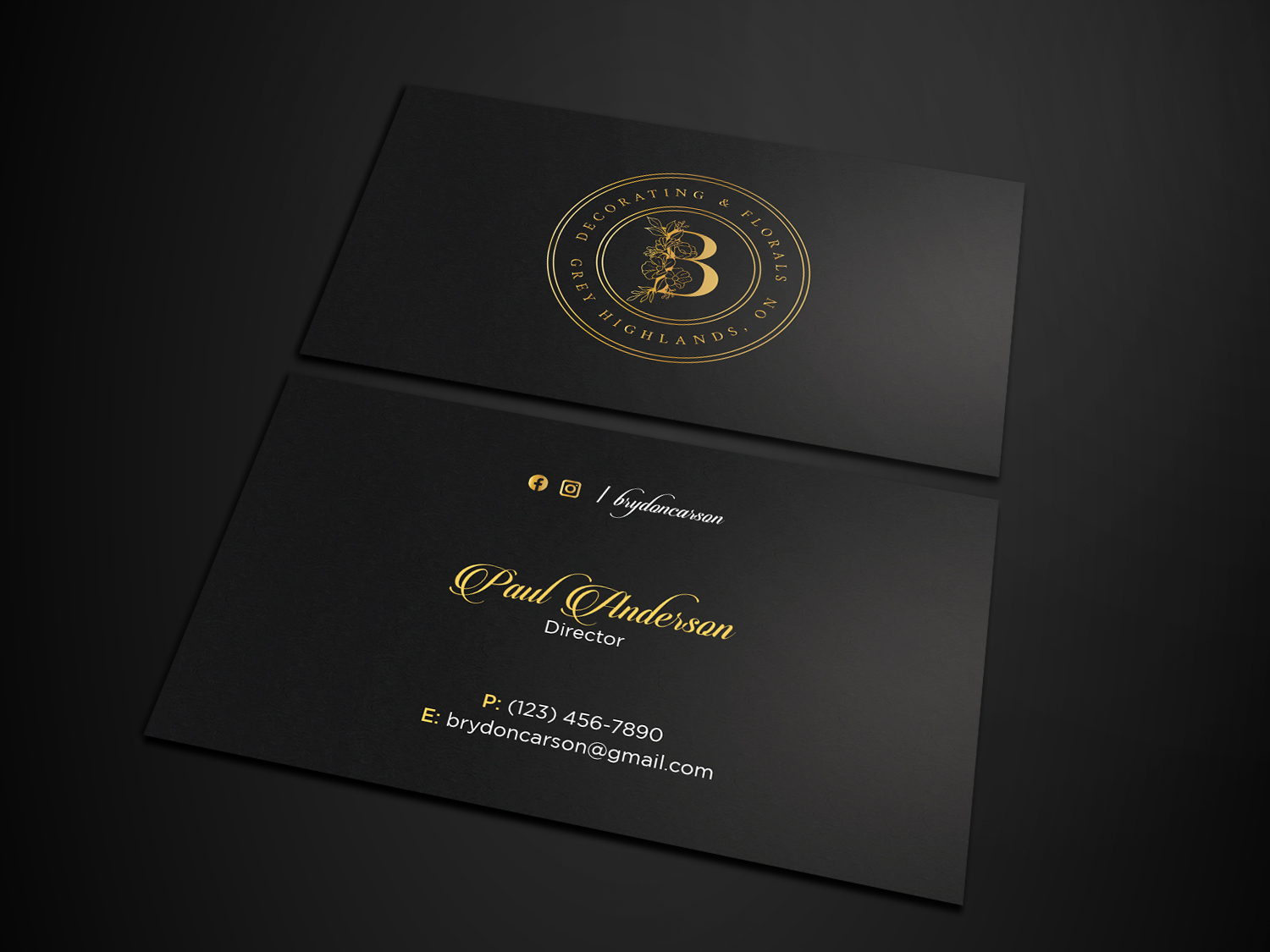 Business Card Design by Tripti Ranjan Gain for Brydon Carson Decorating & Florals | Design #29904152