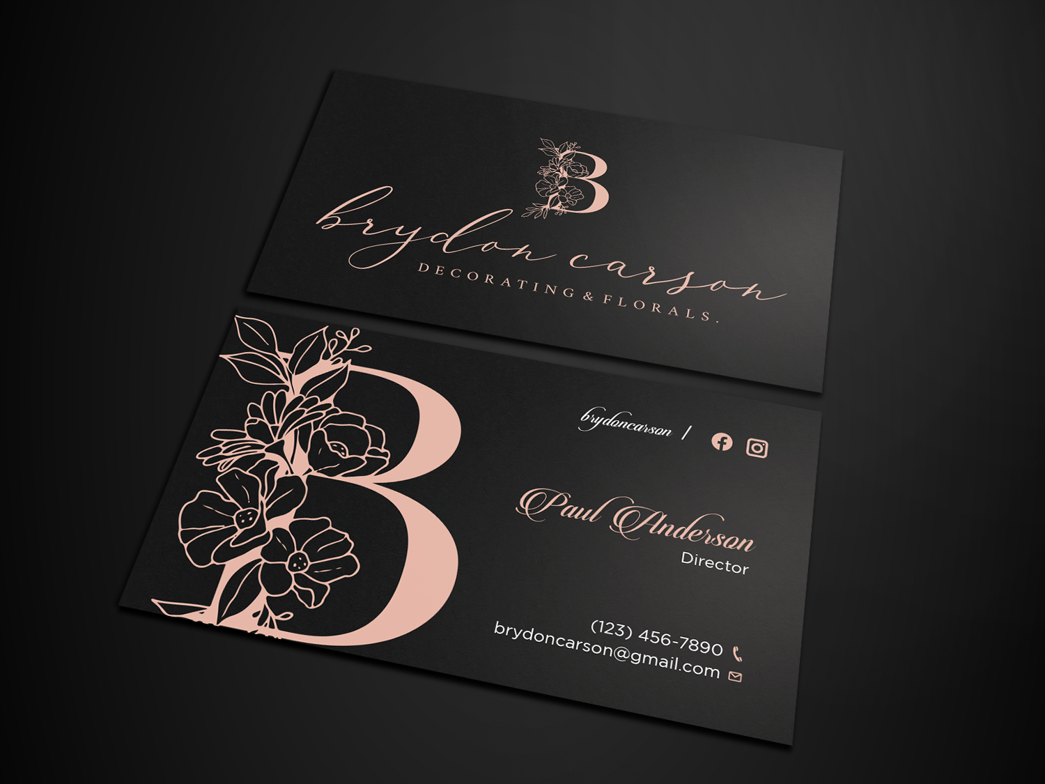 Business Card Design by Tripti Ranjan Gain for Brydon Carson Decorating & Florals | Design #29904153