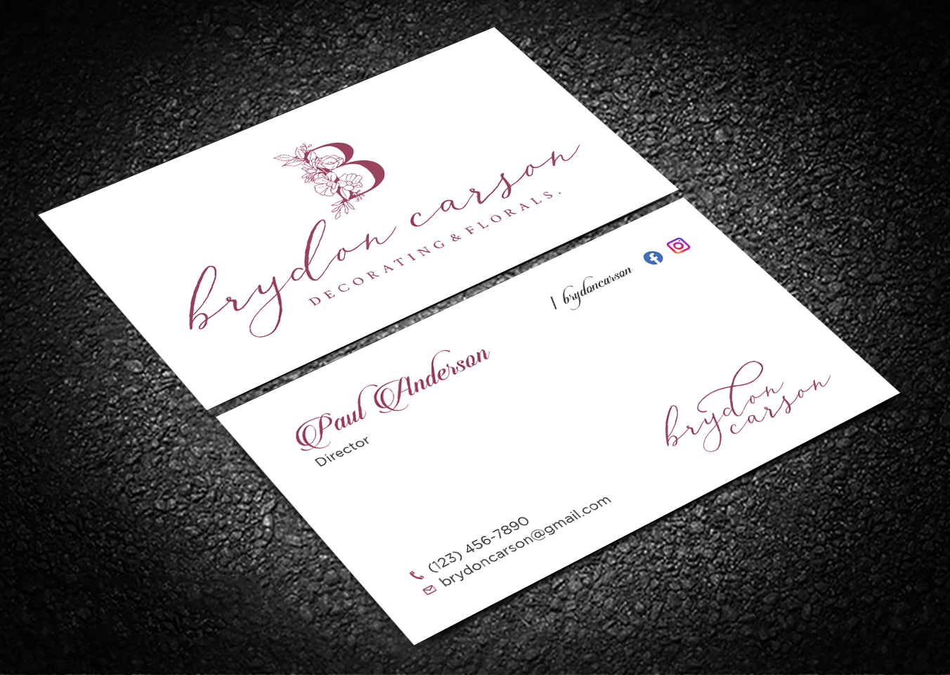Business Card Design by Tripti Ranjan Gain for Brydon Carson Decorating & Florals | Design #29904156