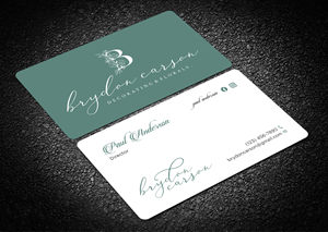 Business Card Design by Tripti Ranjan Gain for Brydon Carson Decorating & Florals | Design: #29904162