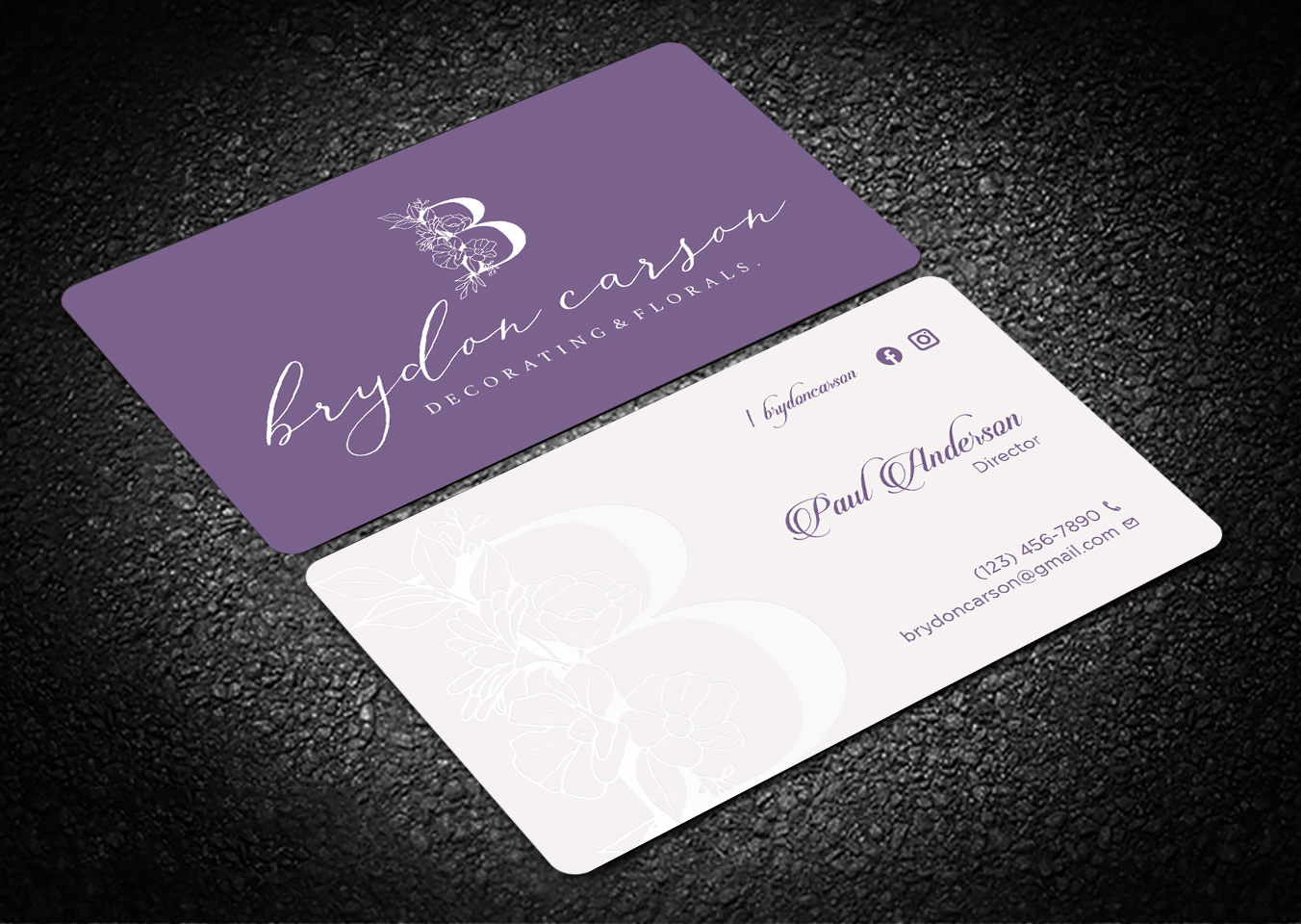Business Card Design by Tripti Ranjan Gain for Brydon Carson Decorating & Florals | Design #29904163
