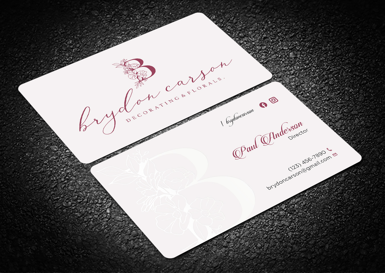 Business Card Design by Tripti Ranjan Gain for Brydon Carson Decorating & Florals | Design #29904166