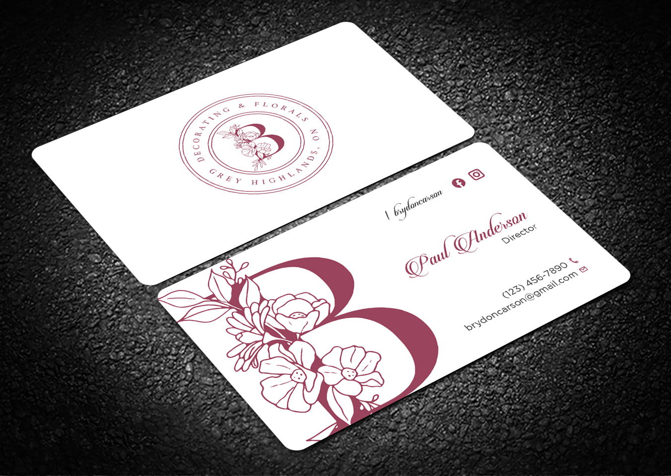 Business Card Design by Tripti Ranjan Gain for Brydon Carson Decorating & Florals | Design #29904168