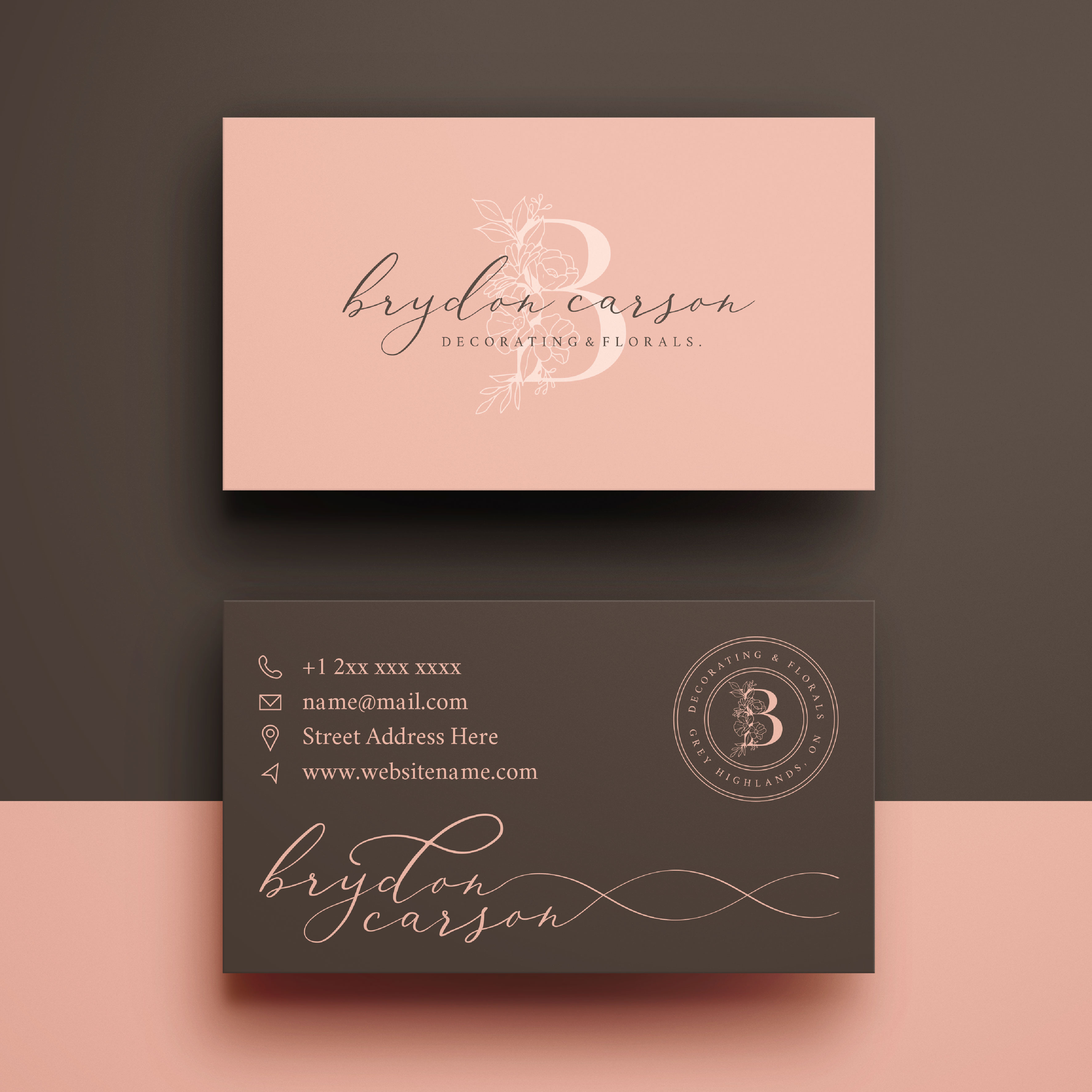 Business Card Design by Aistikart for Brydon Carson Decorating & Florals | Design #29883441