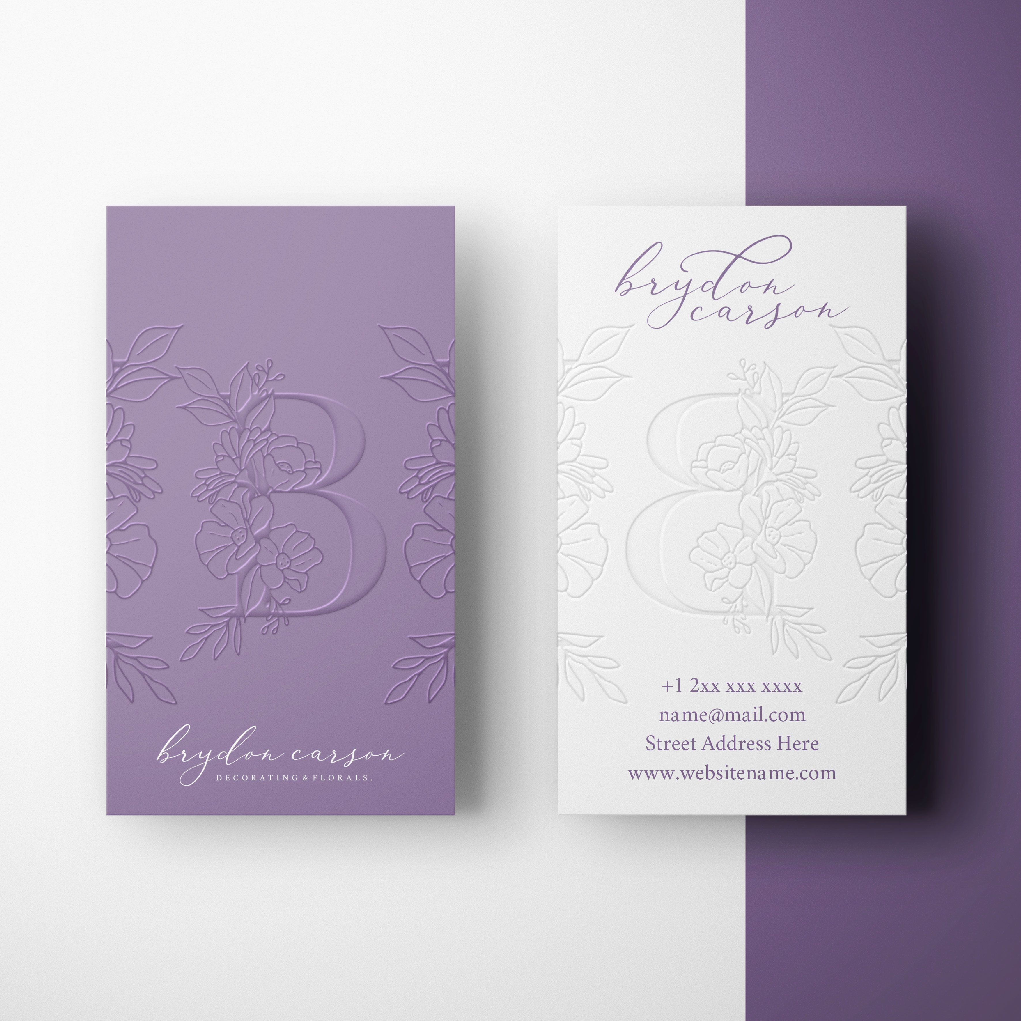 Business Card for a Floral & Decorating Business 190 Business Card