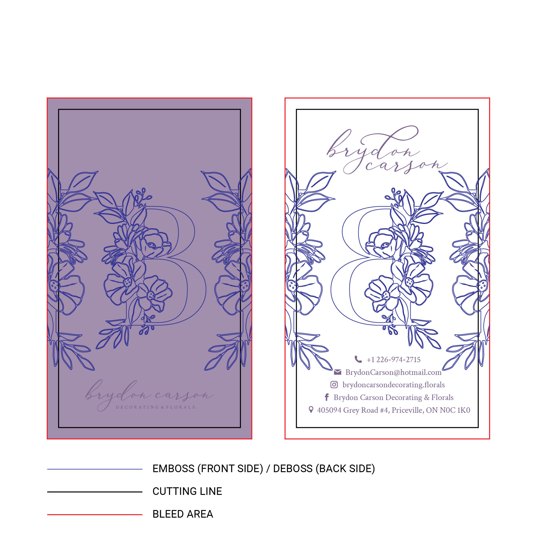 Business Card Design by Aistikart for Brydon Carson Decorating & Florals | Design #29935151
