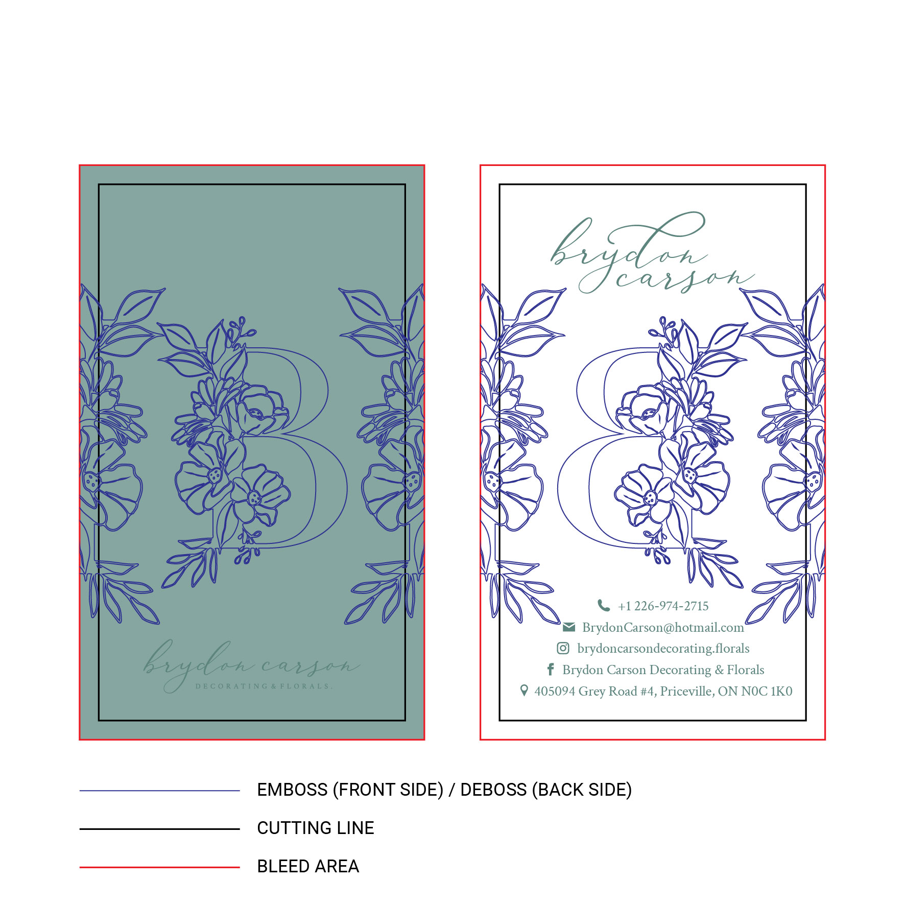 Design de Carte de Visite par Aistikart pour Brydon Carson Decorating & Florals | Design #29935152