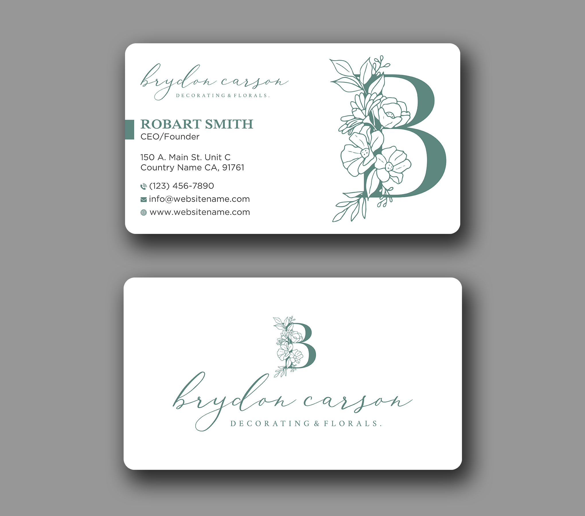 Business Card Design by Uttom 2 for Brydon Carson Decorating & Florals | Design #29871799