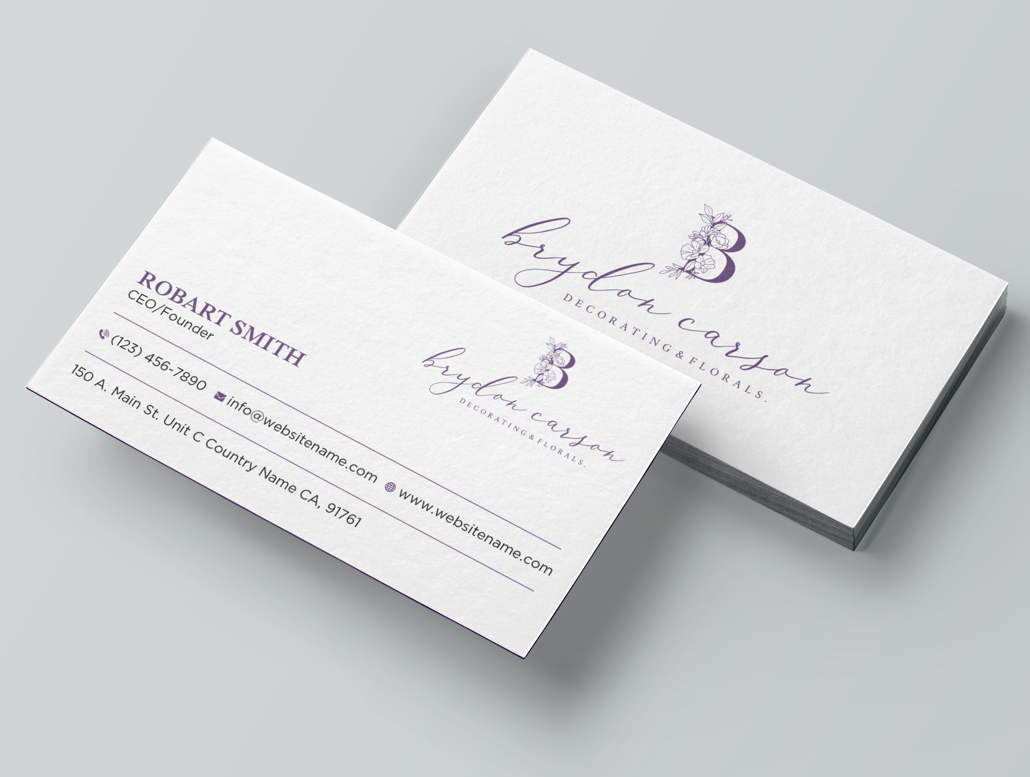 Business Card Design by Uttom 2 for Brydon Carson Decorating & Florals | Design #29871806