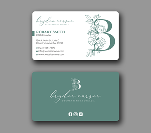 Business Card Design by Uttom 2 for Brydon Carson Decorating & Florals | Design: #29875476
