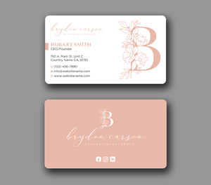 Business Card Design by Uttom 2 for Brydon Carson Decorating & Florals | Design: #29875477