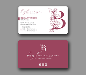 Business Card Design by Uttom 2 for Brydon Carson Decorating & Florals | Design: #29875479