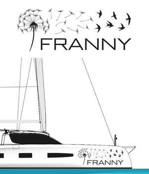 Hull decoration to a catamaran