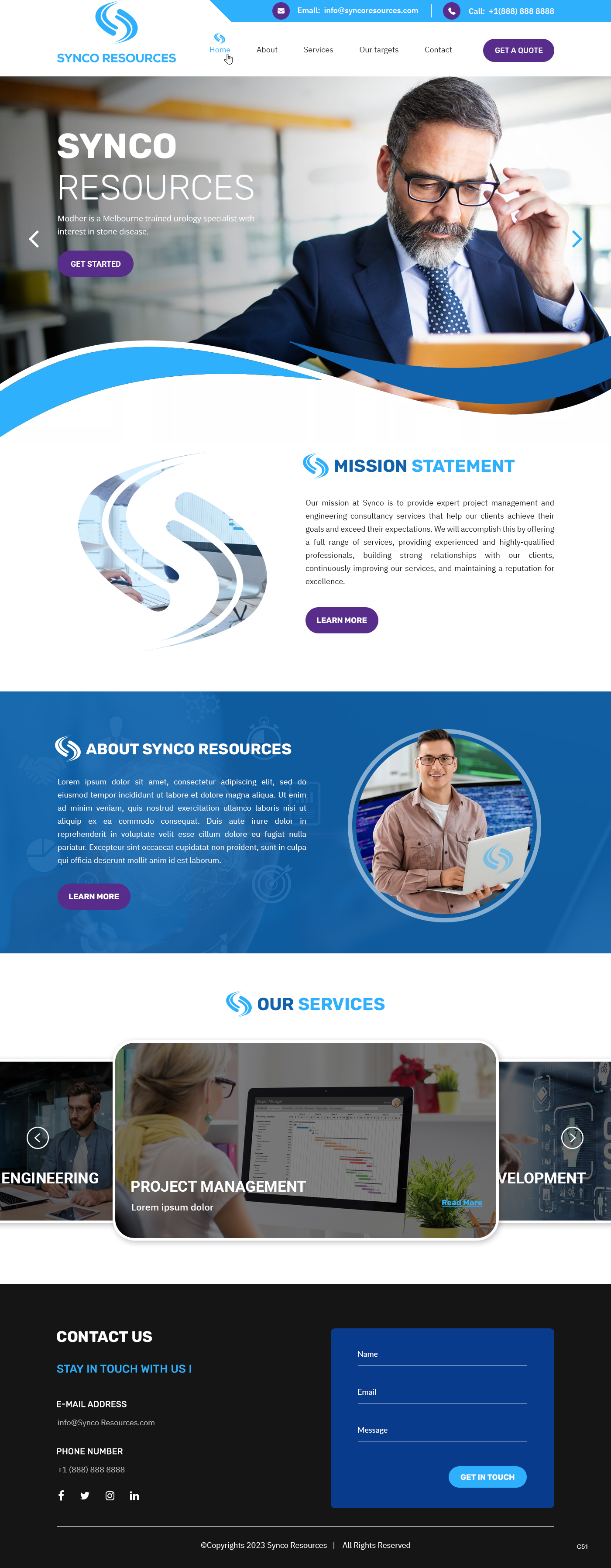 Web Design by pb for SYNCO RESOURCES | Design #29887714